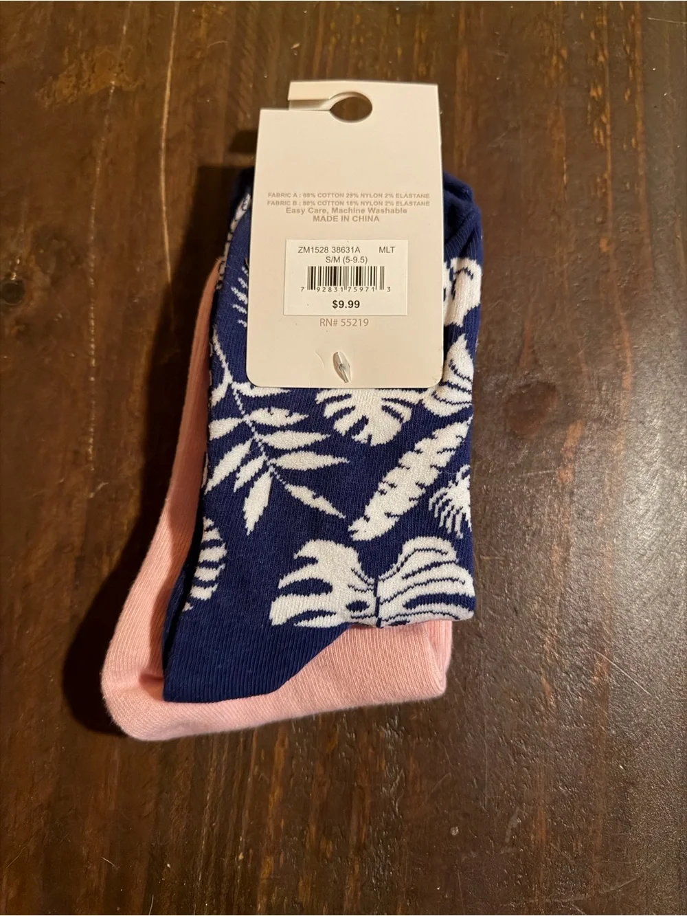 Pink Crew Socks - 2 Pack, S/M